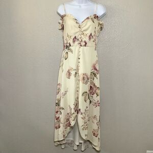 Hope & Ivy High Low Cream Cottagecore Dainty Feminine Dress Sz 10 Spring